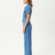 Afends Miami- Denim Flared Jumpsuit