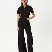 Afends Miami- Denim Flared Jumpsuit