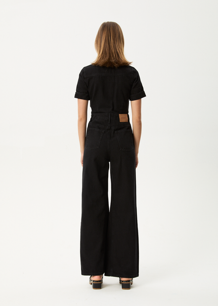 Afends Miami- Denim Flared Jumpsuit