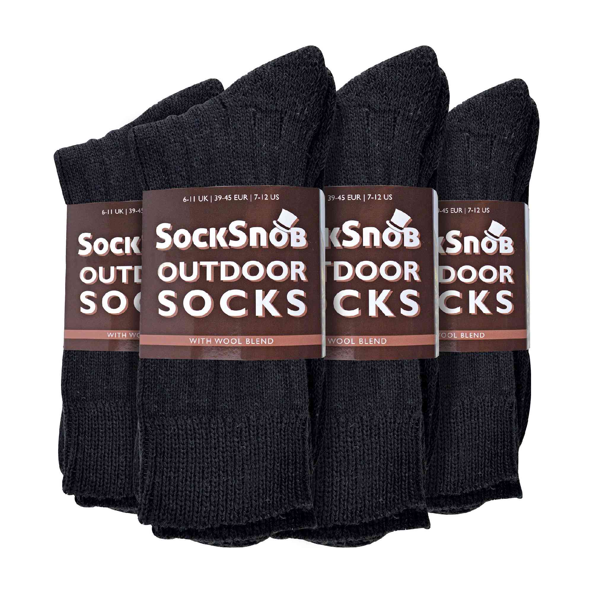 Mens Winter Warm Wool Blend Hiking Socks for Boots (Multipack Options)