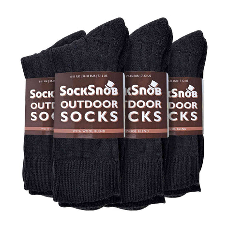 Mens Winter Warm Wool Blend Hiking Socks for Boots (Multipack Options)