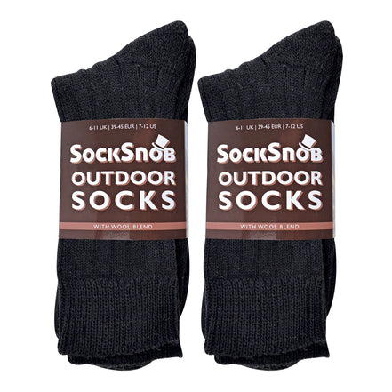 Mens Winter Warm Wool Blend Hiking Socks for Boots (Multipack Options)