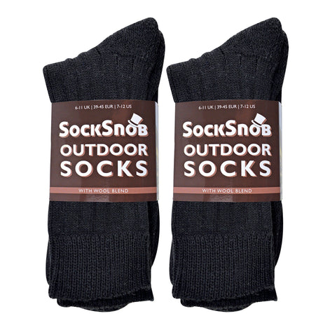 Mens Winter Warm Wool Blend Hiking Socks for Boots (Multipack Options)