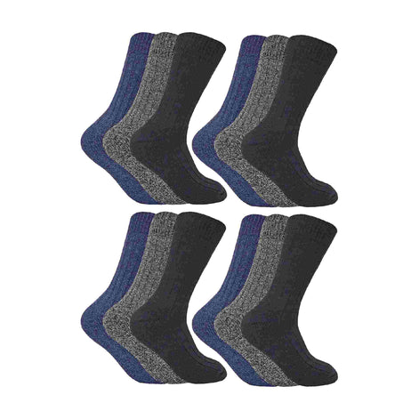 Mens Winter Warm Wool Blend Hiking Socks for Boots (Multipack Options)
