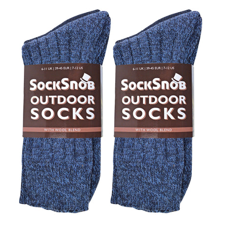 Mens Winter Warm Wool Blend Hiking Socks for Boots (Multipack Options)