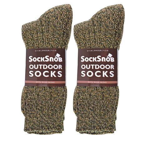 Mens Winter Warm Wool Blend Hiking Socks for Boots (Multipack Options)