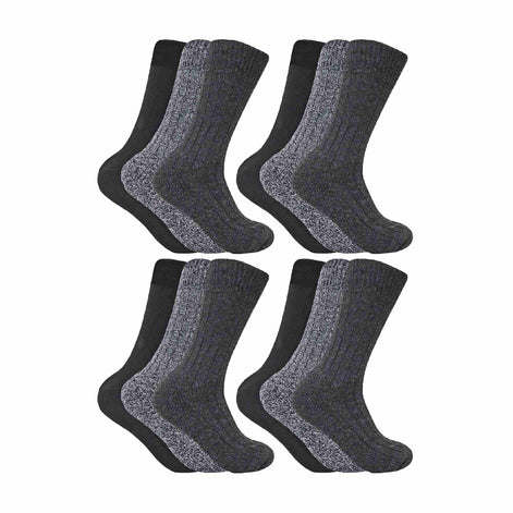 Mens Winter Warm Wool Blend Hiking Socks for Boots (Multipack Options)