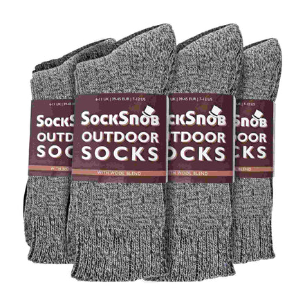 Mens Winter Warm Wool Blend Hiking Socks for Boots (Multipack Options)