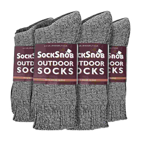 Mens Winter Warm Wool Blend Hiking Socks for Boots (Multipack Options)