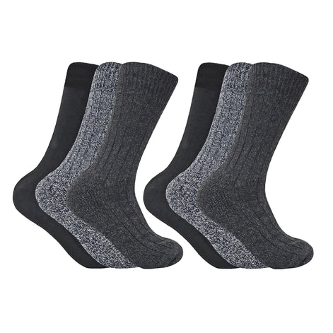 Mens Winter Warm Wool Blend Hiking Socks for Boots (Multipack Options)