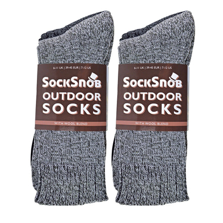 Mens Winter Warm Wool Blend Hiking Socks for Boots (Multipack Options)