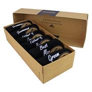 6 Pairs Mens Wedding Socks in Black and Navy with a Giftbox