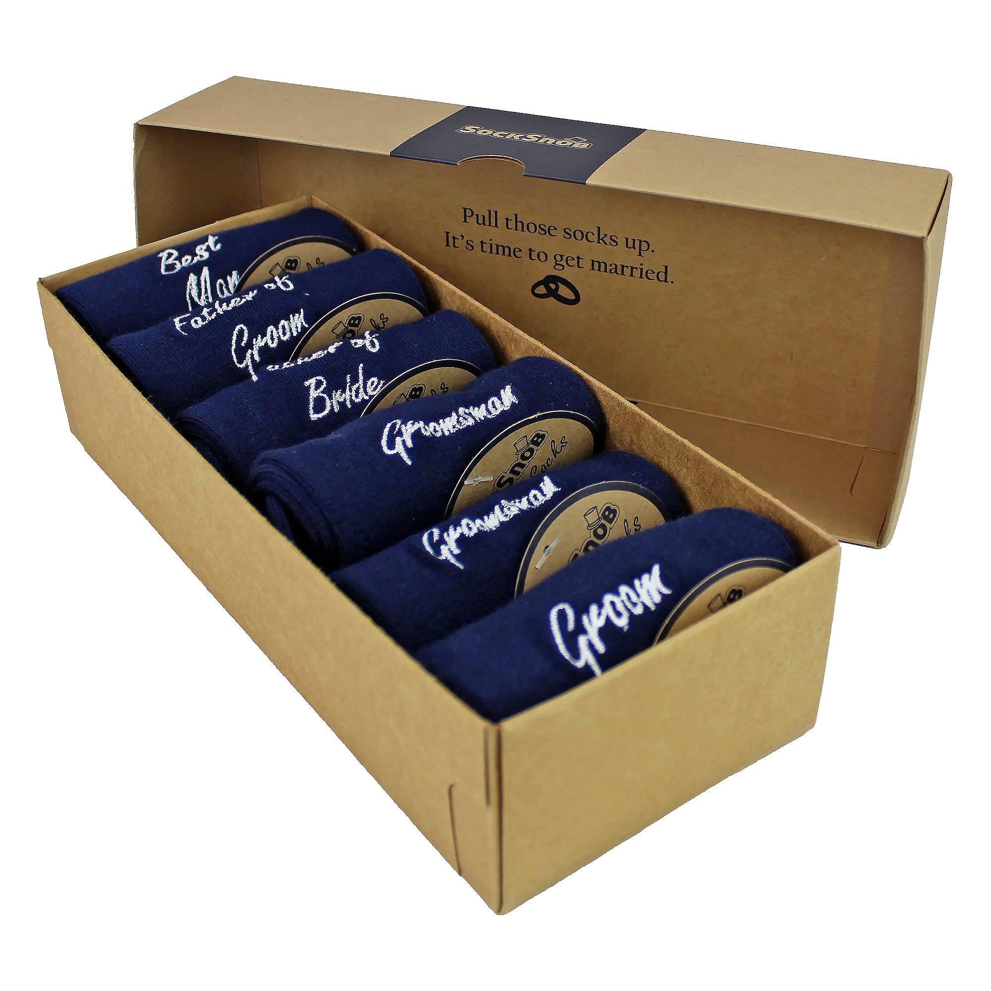 6 Pairs Mens Wedding Socks in Black and Navy with a Giftbox