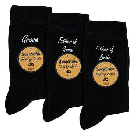 3 Pairs Mens Wedding Socks for Father of the Groom & Bride | Wedding Gift