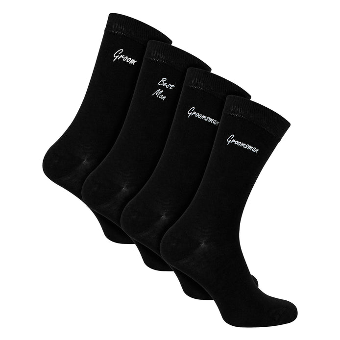 4 Pairs Mens Wedding Socks for Groomsman Groom and Best Man