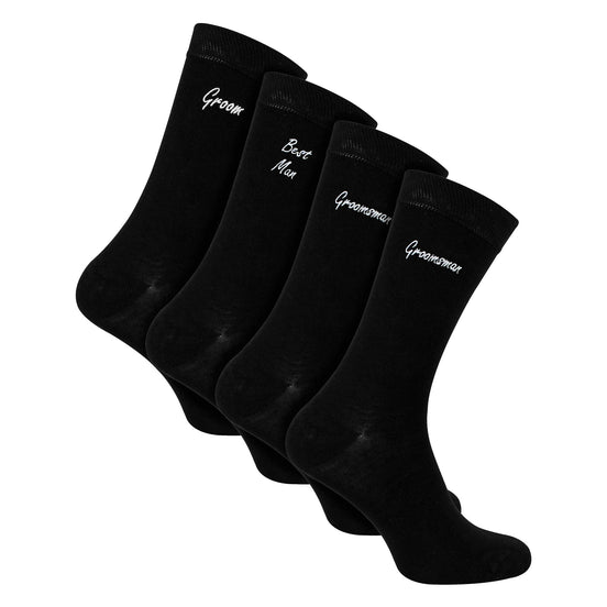 4 Pairs Mens Wedding Socks for Groomsman Groom and Best Man
