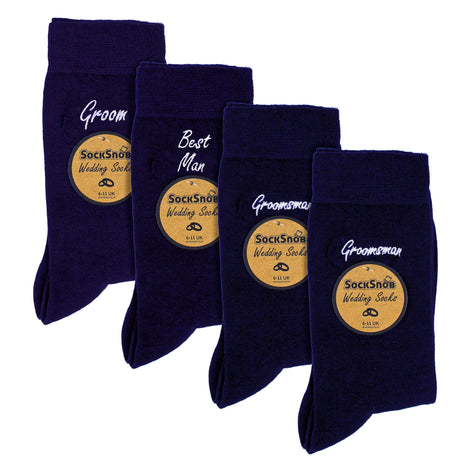 4 Pairs Mens Wedding Socks for Groomsman Groom and Best Man