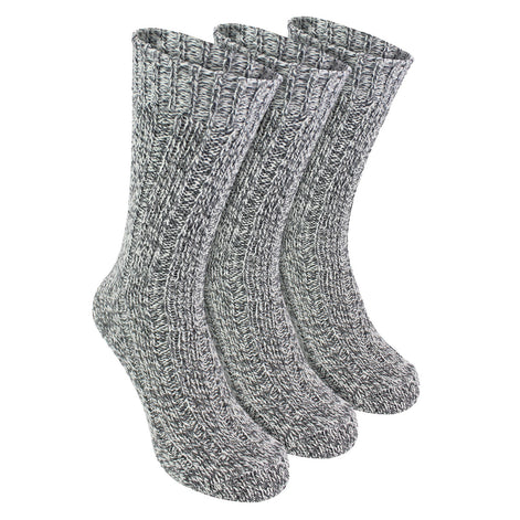 3 Pack Men's Warm Ribbed Knitted Wool Work Boot Socks