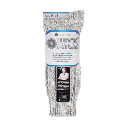 3 Pack Men's Warm Ribbed Knitted Wool Work Boot Socks
