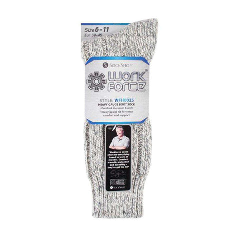 3 Pack Men's Warm Ribbed Knitted Wool Work Boot Socks