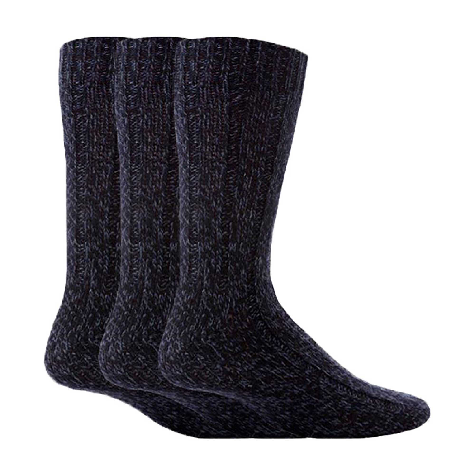 3 Pack Men's Warm Ribbed Knitted Wool Work Boot Socks