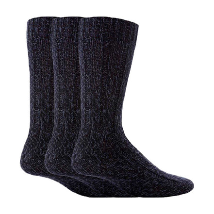 3 Pack Men's Warm Ribbed Knitted Wool Work Boot Socks