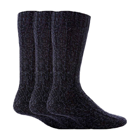 3 Pack Men's Warm Ribbed Knitted Wool Work Boot Socks