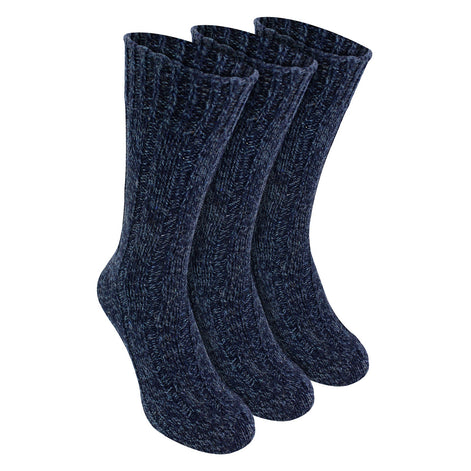 3 Pack Men's Warm Ribbed Knitted Wool Work Boot Socks
