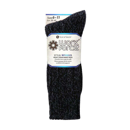 3 Pack Men's Warm Ribbed Knitted Wool Work Boot Socks