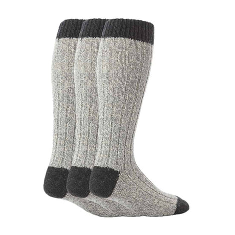 3 Pack Men's Extra Long Knee High Knitted Wool Boot Socks