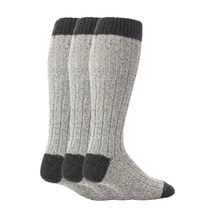 3 Pack Men's Extra Long Knee High Knitted Wool Boot Socks