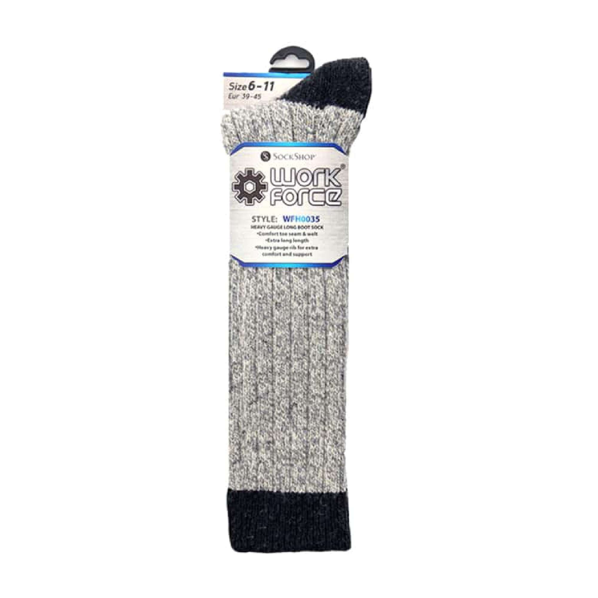 3 Pack Men's Extra Long Knee High Knitted Wool Boot Socks