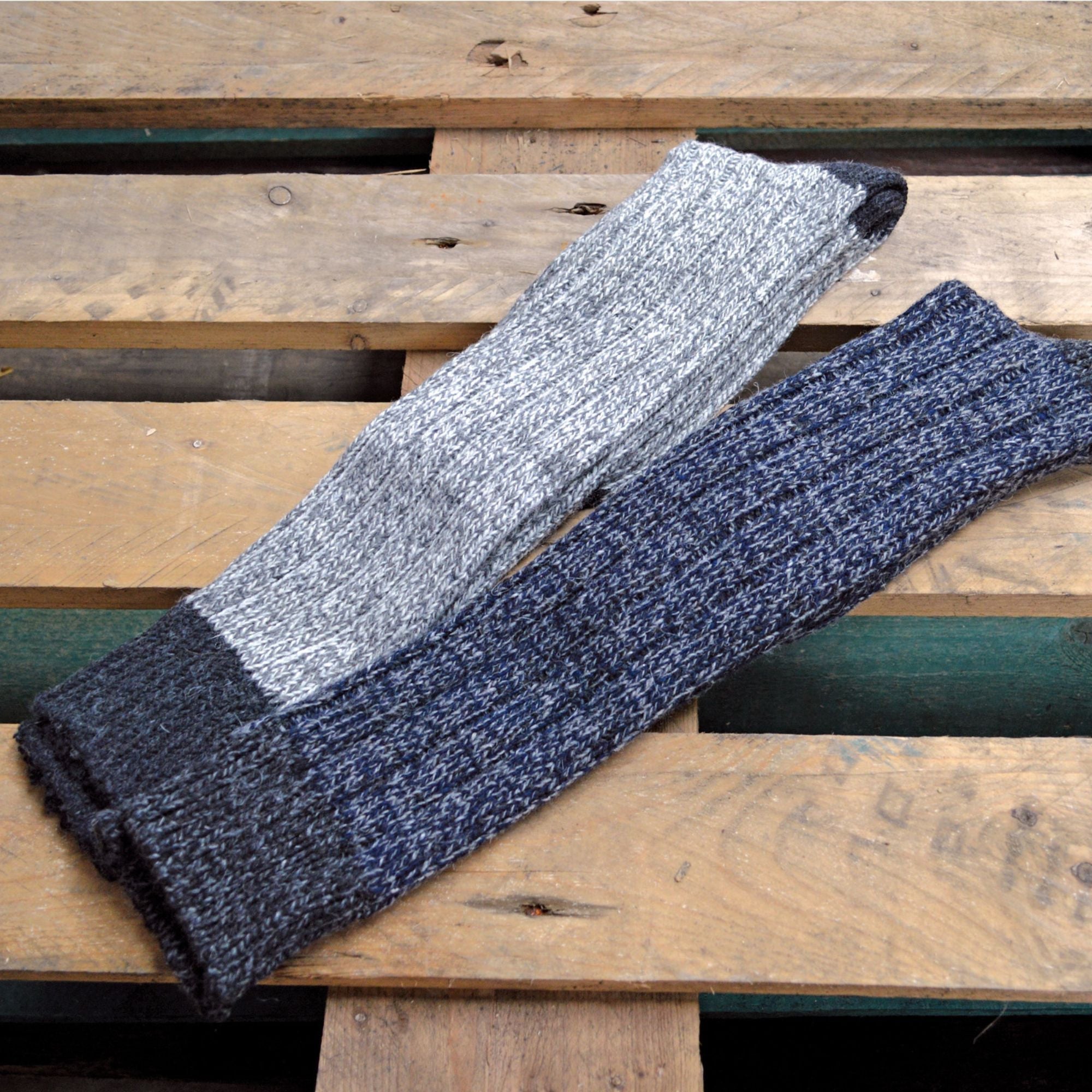 3 Pack Men's Extra Long Knee High Knitted Wool Boot Socks