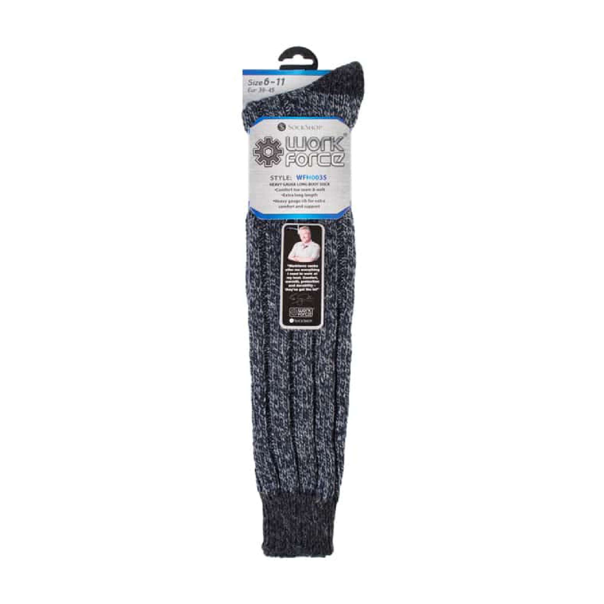 3 Pack Men's Extra Long Knee High Knitted Wool Boot Socks