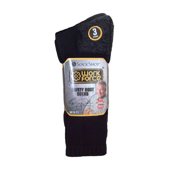 3 Pack Men's Heavy Duty Work Socks for Steel Toe Boots