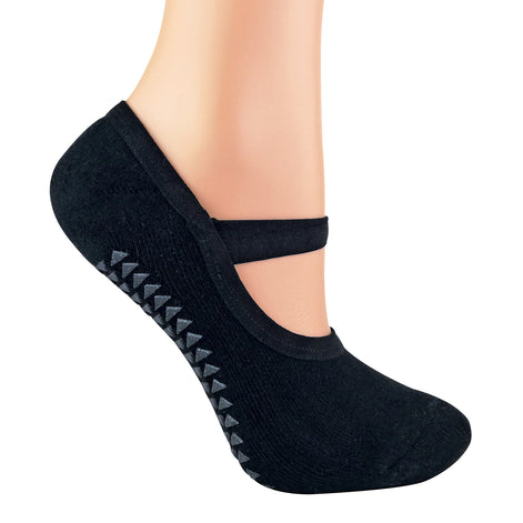 Ladies Cotton Non Slip Yoga Socks with Straps (Multipack Options)