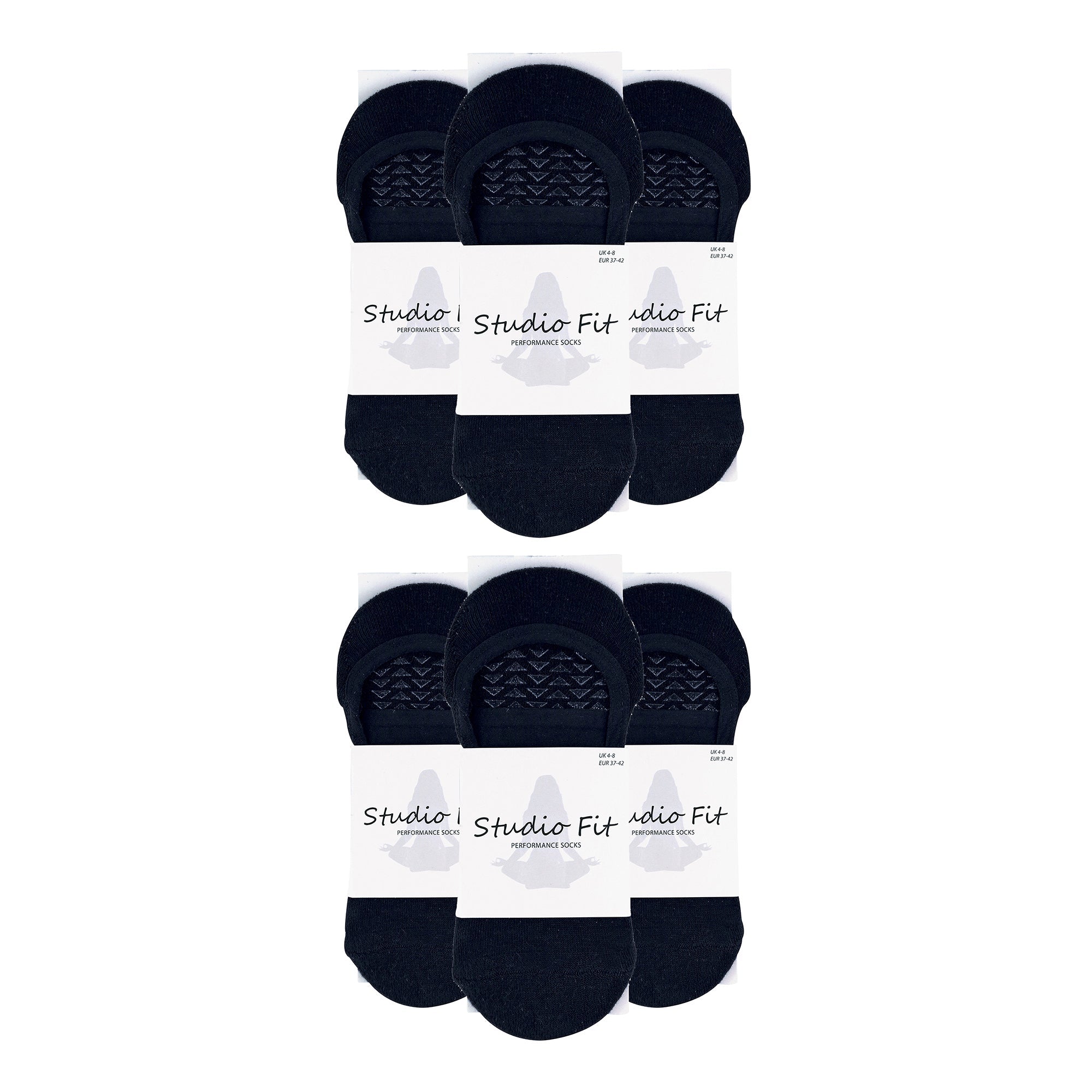 Ladies Cotton Non Slip Yoga Socks with Straps (Multipack Options)