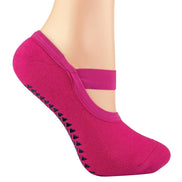 Ladies Cotton Non Slip Yoga Socks with Straps (Multipack Options)