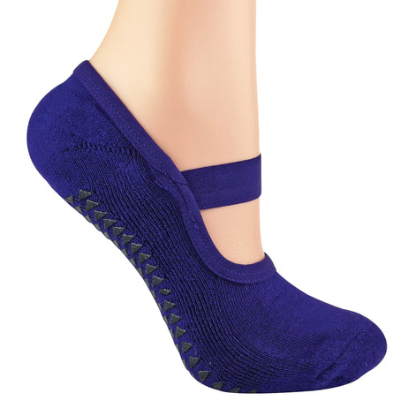 Ladies Cotton Non Slip Yoga Socks with Straps (Multipack Options)