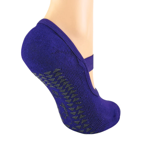 Ladies Cotton Non Slip Yoga Socks with Straps (Multipack Options)