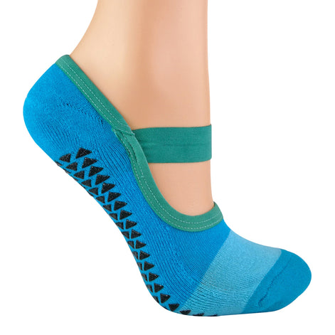 Ladies Cotton Non Slip Yoga Socks with Straps (Multipack Options)