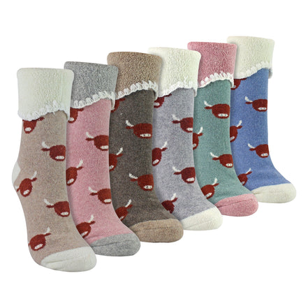 6 Pairs Ladies Thick Warm Wool Bed Socks