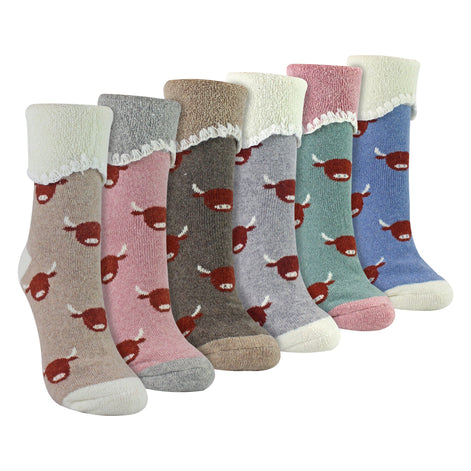 6 Pairs Ladies Thick Warm Wool Bed Socks