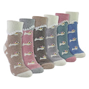 6 Pairs Ladies Thick Warm Wool Bed Socks