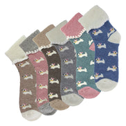 6 Pairs Ladies Thick Warm Wool Bed Socks