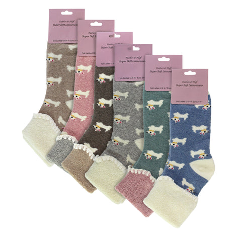 6 Pairs Ladies Thick Warm Wool Bed Socks