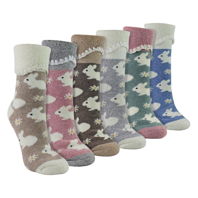 6 Pairs Ladies Thick Warm Wool Bed Socks