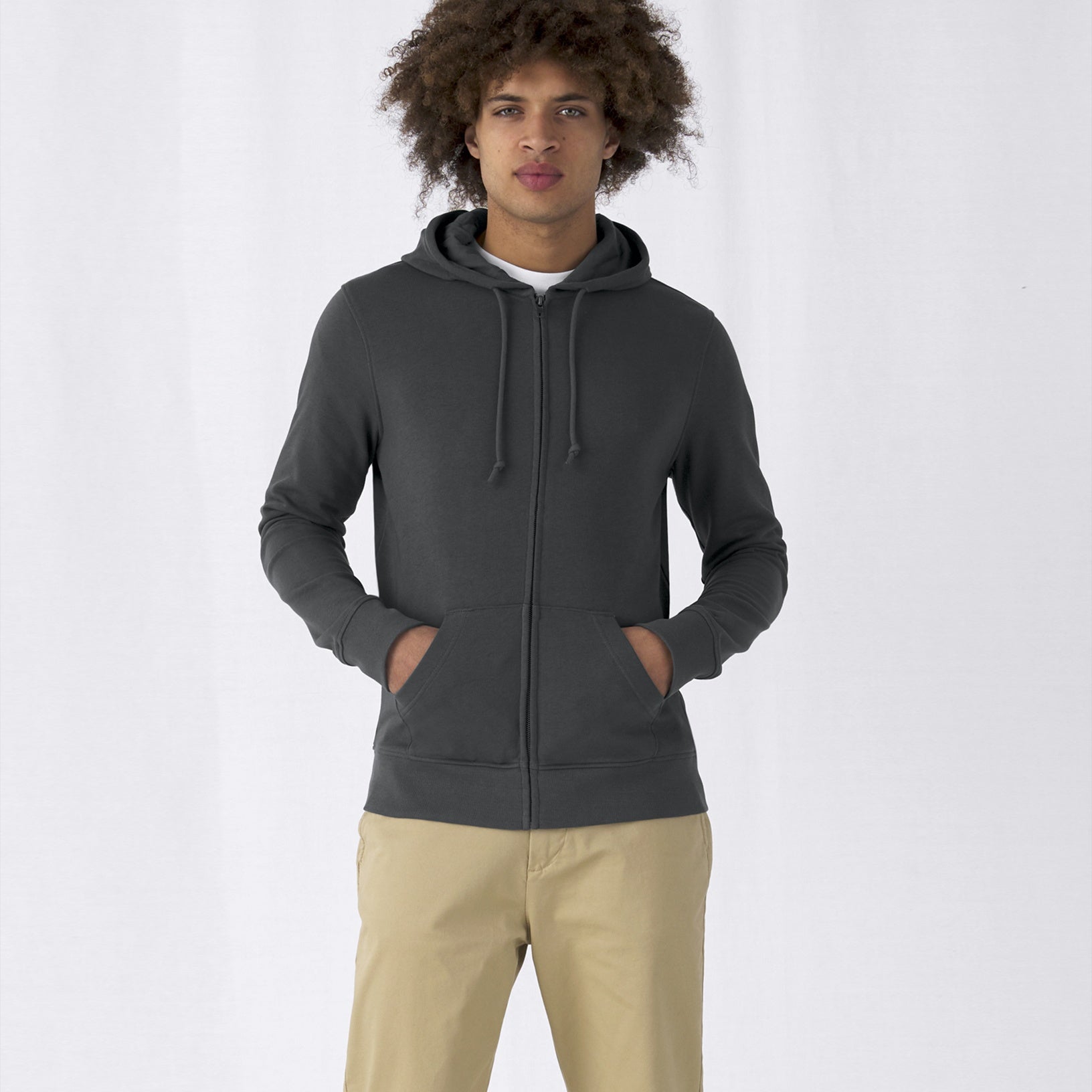 Organic Essential Zipped Hoodie: Men's