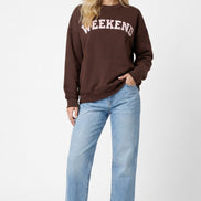 Brown Weekend Cotton Sweatshirt