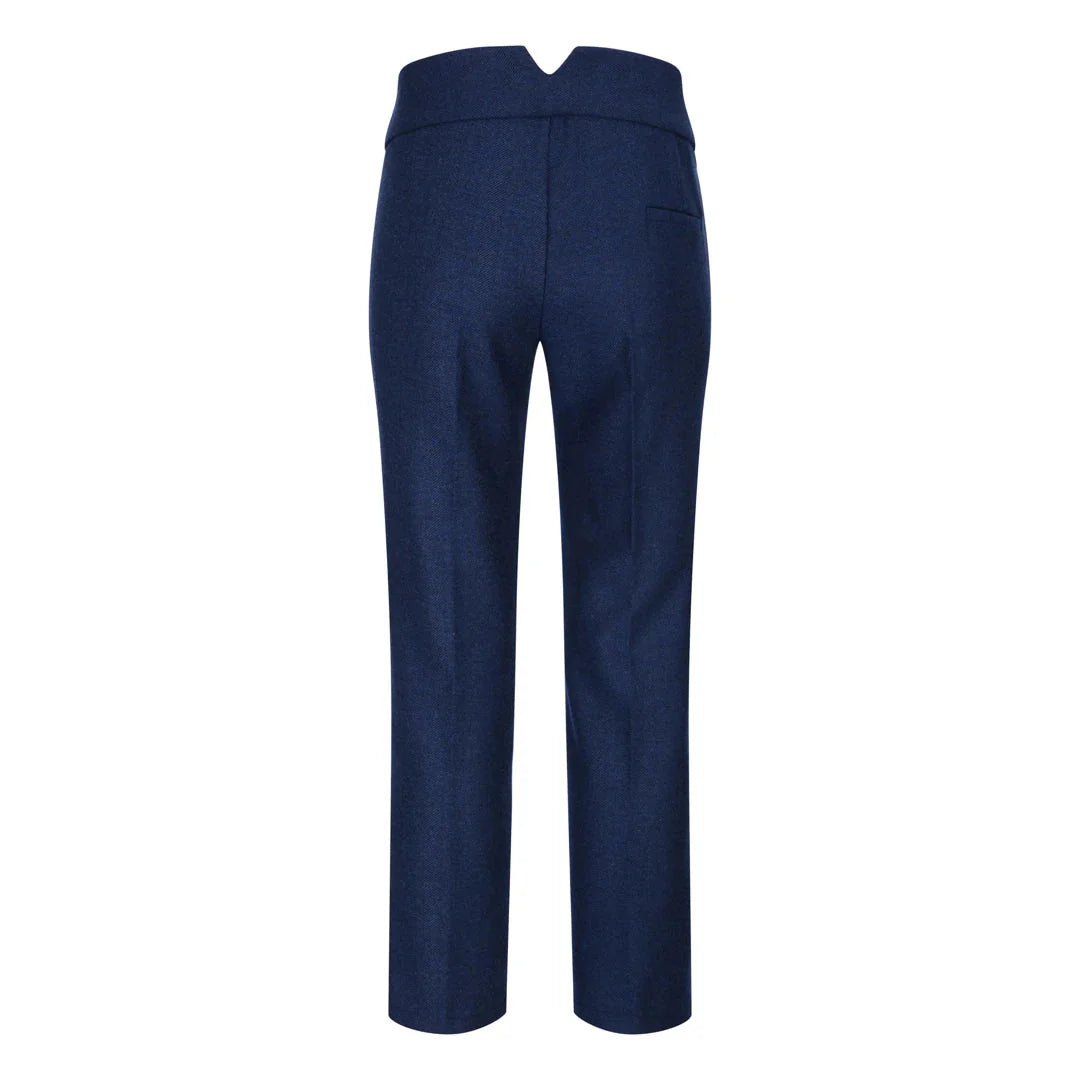 Wsn02 - Women's Tweed Navy Blue Blazer Waistcoat & Trousers 1920s Suit